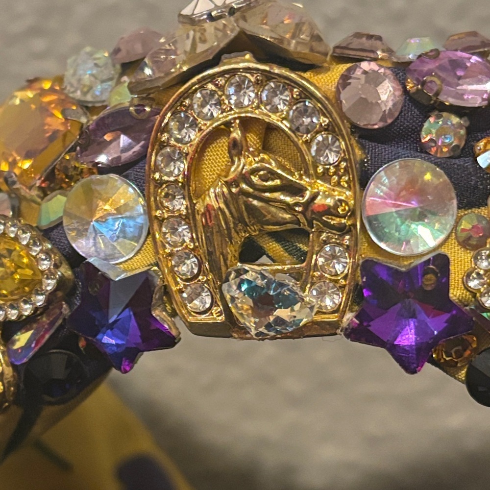 Elegant Floral Yellow and Purple Headband - Picture 12 of 17